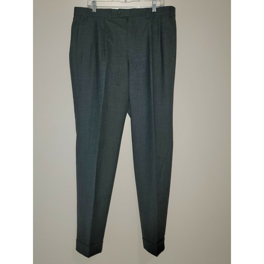 Lauren Ralph Lauren Mens Charcoal Gray Pleated Dress‎ Pants Size 36W 32L